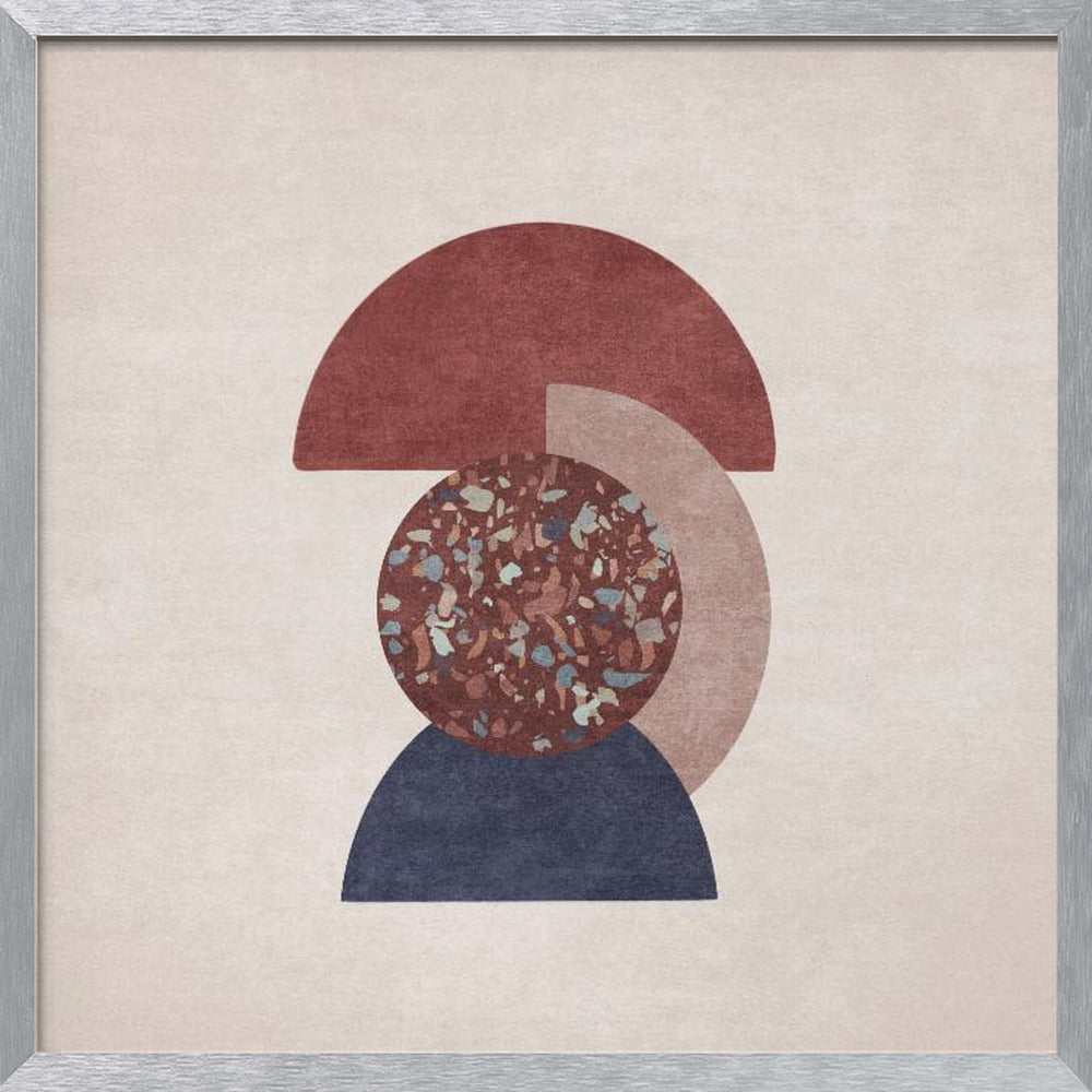 Beyaz Ve Kahverengi Saksili Terazzo Poster